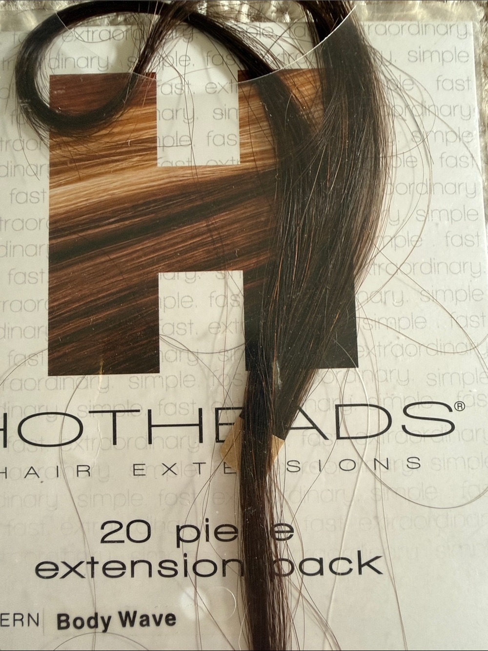 Body Wave Hair Tape-On Extensions - Dark Brown #24 (5 Piece Pack). 10-12” long.